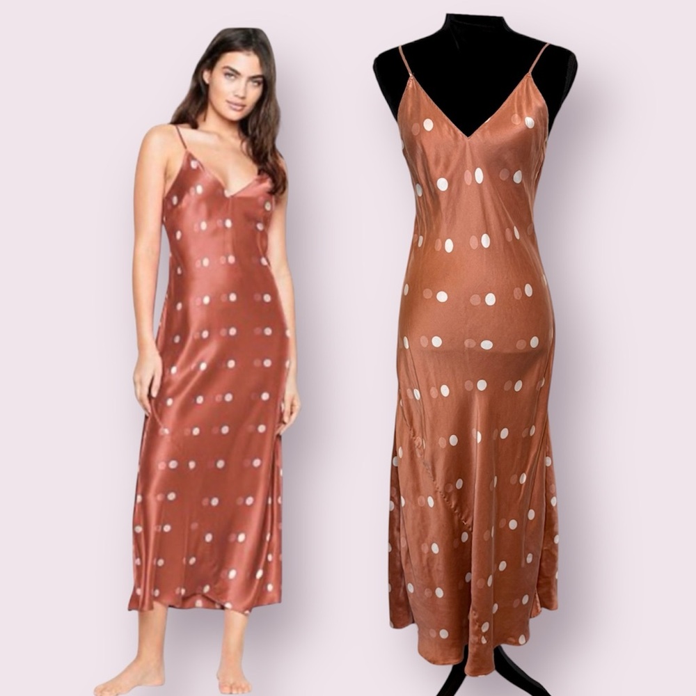 Victoria’s Secret Mulberry Silk Slip Dress Polkadots Size Medium